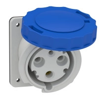 Индустриален контакт за монтаж в табло, Mureva PK, ъглов, 63A,2P+E, 220V, IP67