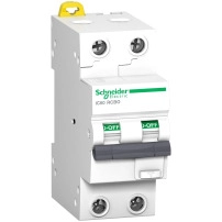 Kомбинирана дефектнотокова защита (RCBO), Acti9 iC60, 2P, 16A, C крива, 10000A/15kA, A-SI тип, 30mA