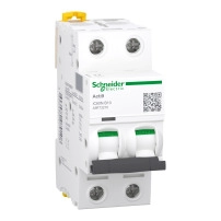 SCHNEIDER ELECTRIC Miniature Circuit Breaker - iC60N, 2P, 10A, B curve /PO:40367029/