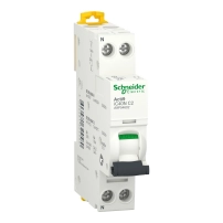 SCHNEIDER ELECTRIC Miniature circuit breaker, Acti9 iC40N, 1P+N, 2 A, C curve