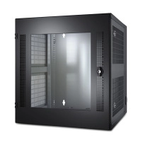 NetShelter WX 13U с отвор с нарез с вертикална монтажна релса стъклена предна врата черна