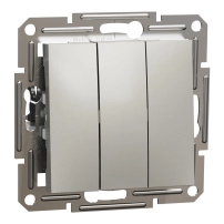 Троен ключ, бронз, Asfora 3-circuit switch w frame bronze