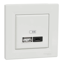 SCHNEIDER ELECTRIC Double USB A+C, fast charger, Asfora, 3A, 45W, white