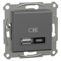 Asfora USB A+C 21W w/o frame anthr
