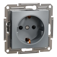 Контакт Шуко стомана Asfora-outlet sideE-16A wo frame st