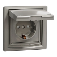 Kонтакт Шуко с капак и защита, Бронз Asfora-outlet sideE-16A lid shut IP44