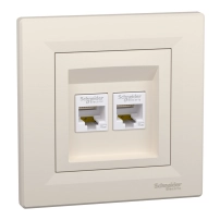 Комп. розетка 2хRJ45 cat5e UTP крема EPH4400123