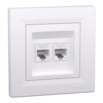 Двойна компют. розетка Asfora-2xRJ45 cat.6 UTP бяла