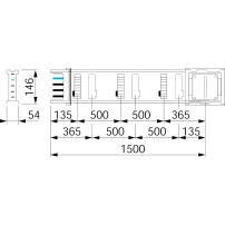 Дължина с изходи 1.5M 250A