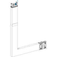 Elbow, Canalis KSA400, алуминий, 400A, sides A/B made to measure, 1 fire barrier, to go upward, 3L+N+PE, бял RAL9001
