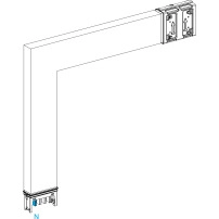 Elbow, Canalis KSA400, алуминий, 400A, sides A/B made to measure, to go downward, 3L+N+PE, бял RAL9001