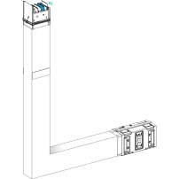 Elbow, Canalis KSA630, алуминий, 630A, sides A/B made to measure, 1 fire barrier, to go upward, 3L+N+PE, бял RAL9001