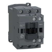 Контактор Easy TeSys Control,LC1E,3P(3NO),AC-3,<=440V,9A,24V DC бобина,1 NC спомагателен контакт