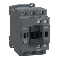Контактор Easy TeSys Control,LC1E,3P(3NO),AC-3,<=440V,18A,24V DC бобина,1 NC спомагателен контакт