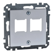 Преден панел за двойна розетка RJ 11/RJ 45, алуминий, System M