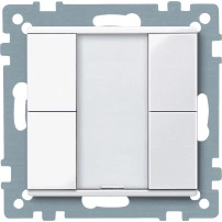 SCHNEIDER ELECTRIC Push-button, 2-gang plus, active white, glossy, System M, KNX