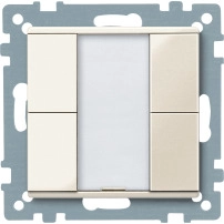 SCHNEIDER ELECTRIC Push-button, 2-gang plus, white, glossy, System M