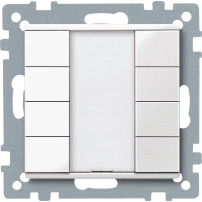 SCHNEIDER ELECTRIC Push-button, 4-gang plus, polar white, glossy, System M