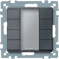 SCHNEIDER ELECTRIC Push-button, 4-gang plus, anthracite, System M