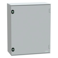 SCHNEIDER ELECTRIC Wall mounted polyester enclosure, plain door, 530x430x200mm, IP66, IK10, RAL7035