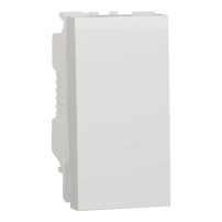 Бутон, New unica, NO/NC, 10A, без винтове, 1 модул, бял