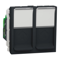 Двойна розетка RJ45, кат. 5 UTP, 2 модула