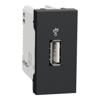 USB контакт, New unica, 2.0 конектора за данни, 1 модул, антрацит