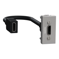 Конектор HDMI connector prewired 1module, Алум.