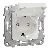 SCHNEIDER ELECTRIC Контактен излаз, New unica, Шуко, със защита, 2P+E, 16A, 2 модула, IP44, бял