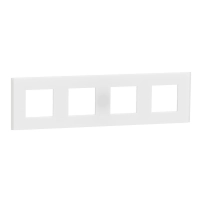 SCHNEIDER ELECTRIC Cover frame, New Unica Deco, 4 gangs, translucent white