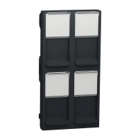 Капачка за New unica RJ45, 4xKeystoneSystimax, 4M, антраци