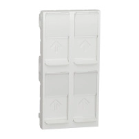 Централна плоча, New unica, 4xRJ45, SOne, 45x90, прав, със защита, бял