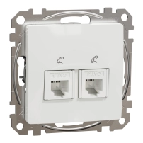 Sedna Design & Elements Двойна телефонна розетка, RJ11, бял