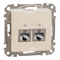 Двоен изход за данни CAT 6 STP, RJ45, крем