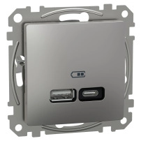 USB зарядно устройство, Sedna Design & Elements, тип A+C, 3A, 21W, PRO, алуминий