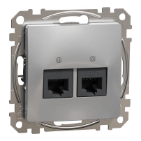 SCHNEIDER ELECTRIC Double DATA Outlet CAT 5E UTP, RJ45, Aluminium