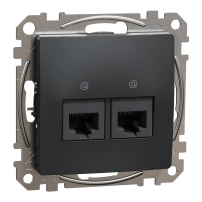 Двоен изход за данни CAT 6 UTP, RJ45, 40мм, антрацит