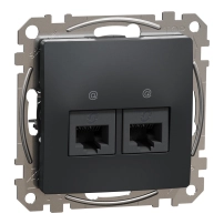 Двоен изход за данни CAT 6 UTP, RJ45, 45мм, антрацит