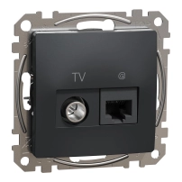 SCHNEIDER ELECTRIC Data + TV socket, Sedna, RJ45 CAT6 UTP, antracite