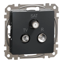 SCHNEIDER ELECTRIC TV/R/SAT connector 4db, Sedna, Anthracite