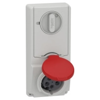Индустриален контакт с блокировка, Mureva PK, монтаж в табло, 32A, 2P+E, 220V, IP44