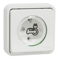 Подсилен контакт за зареждане на електромобили, Mureva Styl, 2P + E с капак, 16A, 250V, скрит монтаж, антрацит