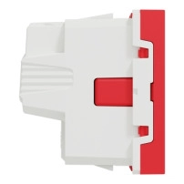 3 контактни излаза, New unica, 2P + E тамПЕРАриран, 16A, френски, със защита, IP3x, антибактериален, червен