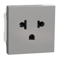 3 Контакти, New unica, 2P + E, 16A, френски, със защита, IP3x, гланцов, антибактериален, червен
