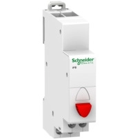 Acti9 iPB 1NC единичен пуш бутон сив - светлинен индикатор червен 12-48Vac/dc
