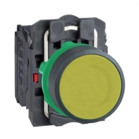 SCHNEIDER ELECTRIC Push button, plastic, flush, red, 22mm, spring return, 1NC