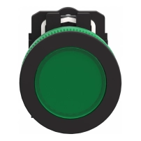 SCHNEIDER ELECTRIC Monolithic push button, plastic, green, 22mm, spring return, 1NO