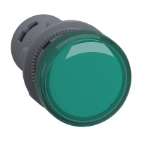 Easy Harmony XA2E, Сигнална лампа за машини, пластмаса, зелен, Ø22, вграден LED, винтови клеми, 12 V AC/DC