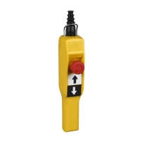 SCHNEIDER ELECTRIC Pendant control station, yellow, 2 push buttons with 1NO, 1 emerg. stop NC