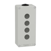 SCHNEIDER ELECTRIC Empty control station, zinc alloy, grey, M25, 4 cut outs 22mm, 80x175x51.5mm